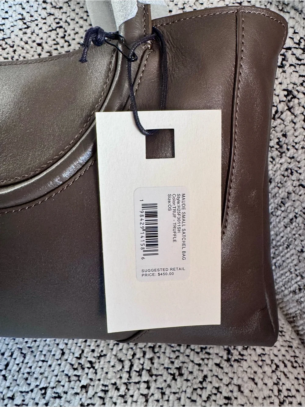 STAUD Maude Satchel with Removable Strap in Dark Brown Leather